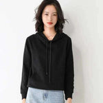 Ladies Hoodies-Women Hoodies 100% Cotton Spring Autumn Loose Long Sleeve.