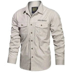 MensFashionStyleStore 67001 Beige / XXL FOR 180 CM 80KG CARGO LONG SLEEVE SHIRT