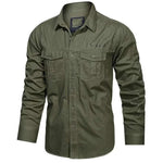 MensFashionStyleStore 67001 Green / 4XL FOR 190 CM 90KG CARGO LONG SLEEVE SHIRT