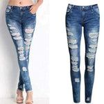 HOLE Denim Women 2024 High Waist Ripped Jeans for Women Skinny Black Pockets Jeans Woman Elastic Slim Jean Female Femme Pants.
