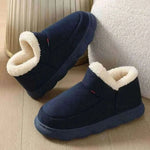 Men's Fashion Style Store A-Blue1 / CHINA / 44-45(fit42-43) Kidmi Men Plush Fur Slippers Winter Warm Outdoor Fluffy Soft Cotton Men Boots Indoor Home Fashion Fur Cozy Furry Men Flat Shoes
