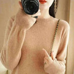 Women's Warm Sweater Soft Round Neck Pullover Autumn and Winter Casual Knitted Tops Solid Color Regular Women's Knitted Sweater.