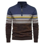 2023 New Autumn High Quality Zipper Pullers Men Warm Winter Cotton Sweaters for Men Ethnic Patterns Casual Mens Sweater.
