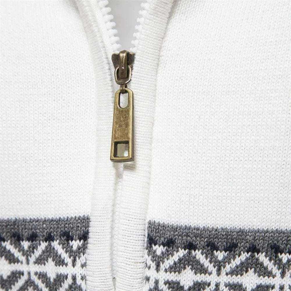 2023 New Autumn High Quality Zipper Pullers Men Warm Winter Cotton Sweaters for Men Ethnic Patterns Casual Mens Sweater.