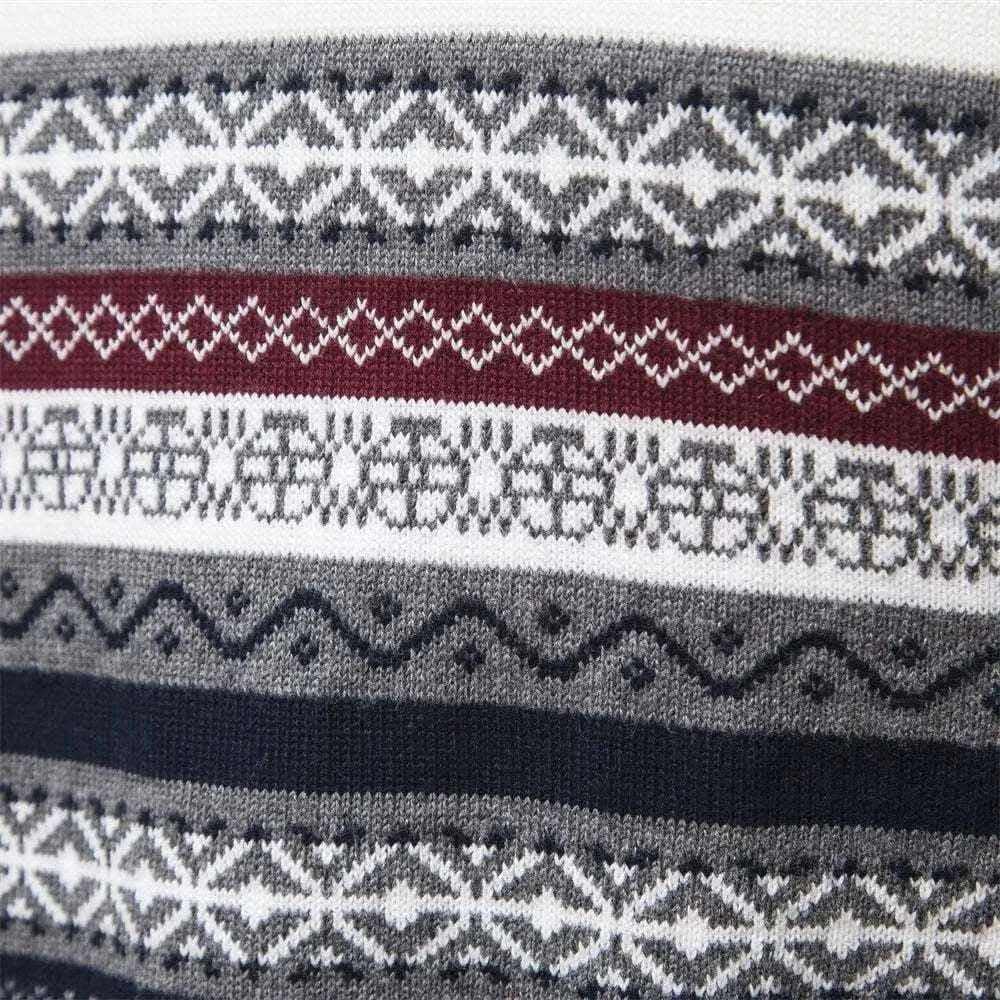 2023 New Autumn High Quality Zipper Pullers Men Warm Winter Cotton Sweaters for Men Ethnic Patterns Casual Mens Sweater.