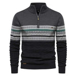 2023 New Autumn High Quality Zipper Pullers Men Warm Winter Cotton Sweaters for Men Ethnic Patterns Casual Mens Sweater.