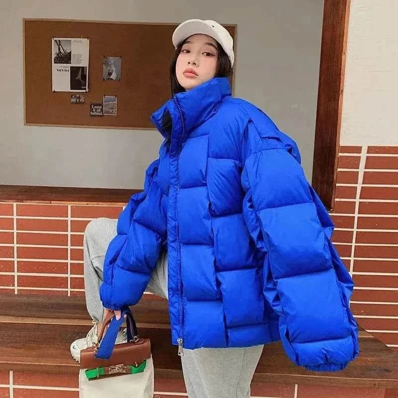  Men's Fashion Style Store blue / XXL 2024 New Snow Wear Coat Women Parkas Down Cotton Jacket Warm Female Casual Loose Winter Jackets Padded Puffer Parka Outerwear
