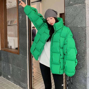  Men's Fashion Style Store 2024 New Snow Wear Coat Women Parkas Down Cotton Jacket Warm Female Casual Loose Winter Jackets Padded Puffer Parka Outerwear