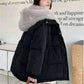  Men's Fashion Style Store black / XL 2024 New Winter Women Puffer Jacket Loose Warm Parkas Fur Hooded Cotton Padded Coat Women Outwear
