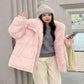 2024 New Winter Women Puffer Jacket Loose Warm Parkas Fur Hooded Cotton Padded Coat Women Outwear.