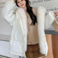  Men's Fashion Style Store Beige / S 2024 New Winter Women Puffer Jacket Loose Warm Parkas Fur Hooded Cotton Padded Coat Women Outwear