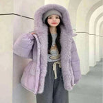 2024 New Winter Women Puffer Jacket Loose Warm Parkas Fur Hooded Cotton Padded Coat Women Outwear.