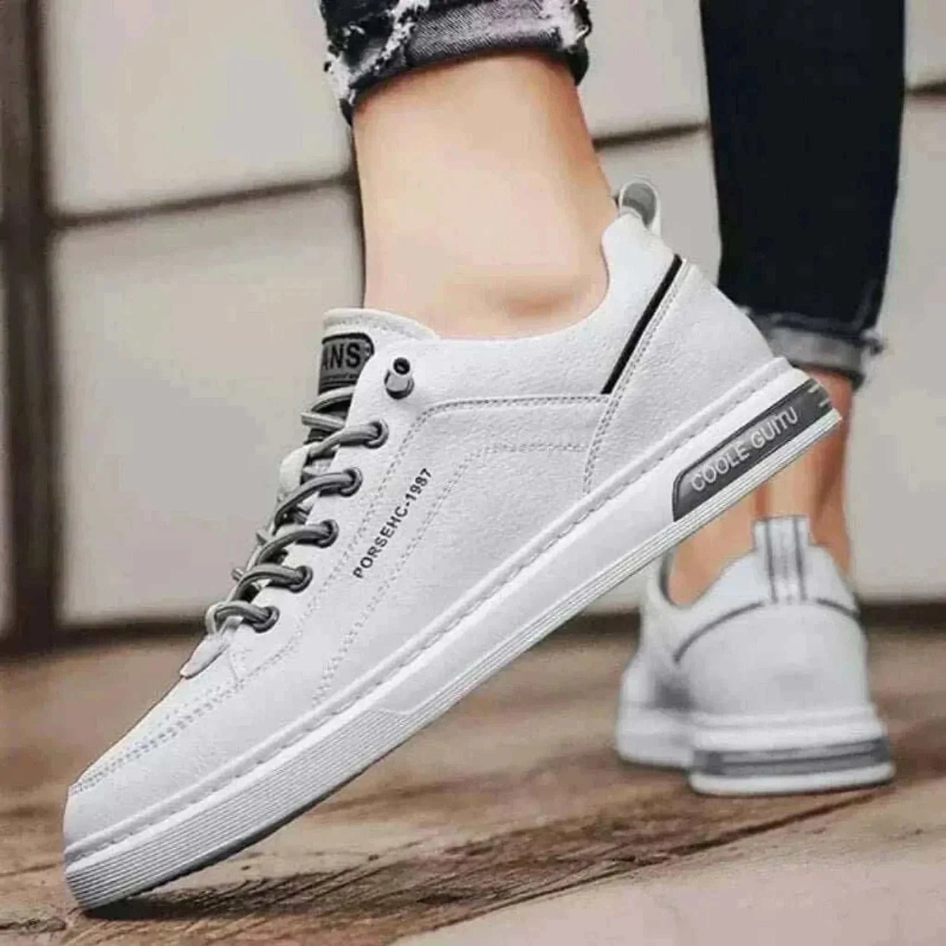  Outdoor Wild Men's White Sneakers High End Fashion