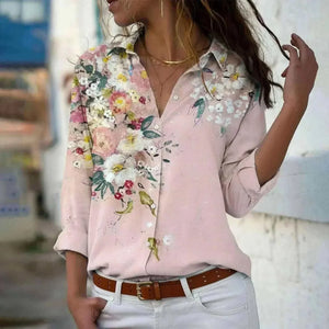 Women Model in Elegant Loose Pink Casual Shirt , Going Out Tops