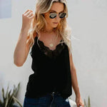 Women Model In Black Elegant Tank Top, Going Out Tops 