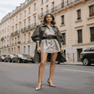 Women Model In Beige Heels Women 2025 Spring Solid Colors Pointed Medium