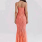  Women Wearing Mozision Floral Lace Sexy Maxi Dress back view, dress online uk