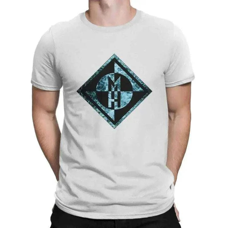 Machine Head White T Shirts for Men in Cotton Fabric, summer t-shirt for men