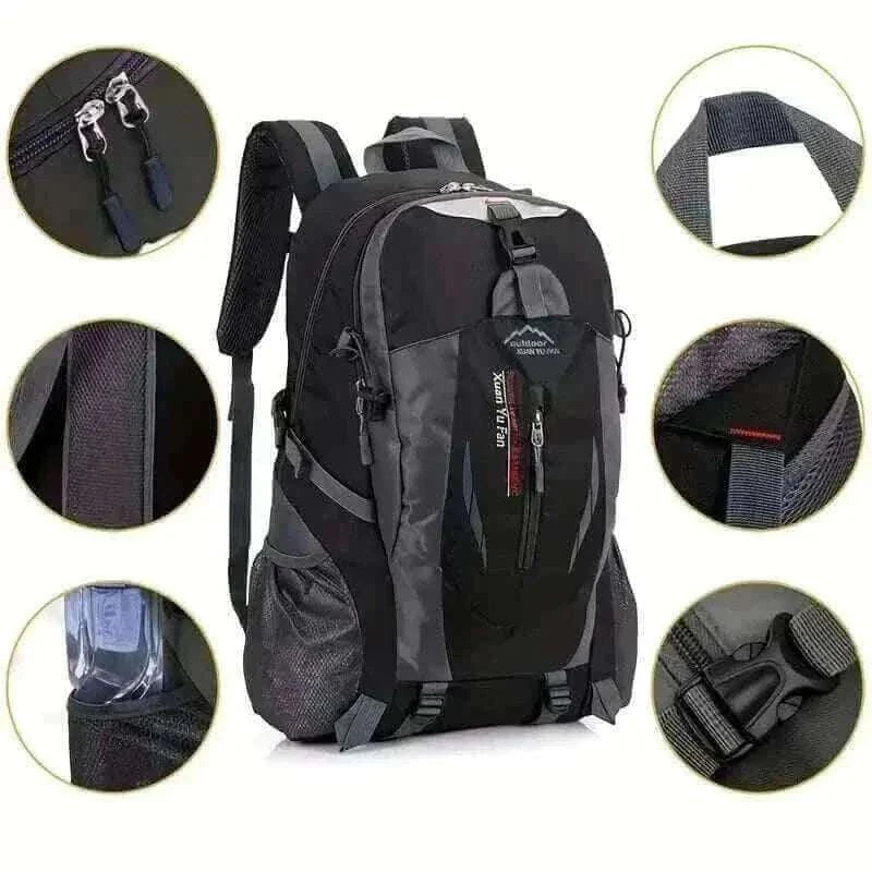 Outdoor Black Backpack Men's Large Capacity Travel 15kg , best travel backpack
