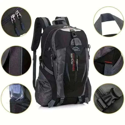 Outdoor Black Backpack Men's Large Capacity Travel 15kg , best travel backpack