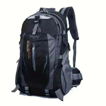 Outdoor Black Backpack Men's Large Capacity Travel 15kg front view, best travel backpack