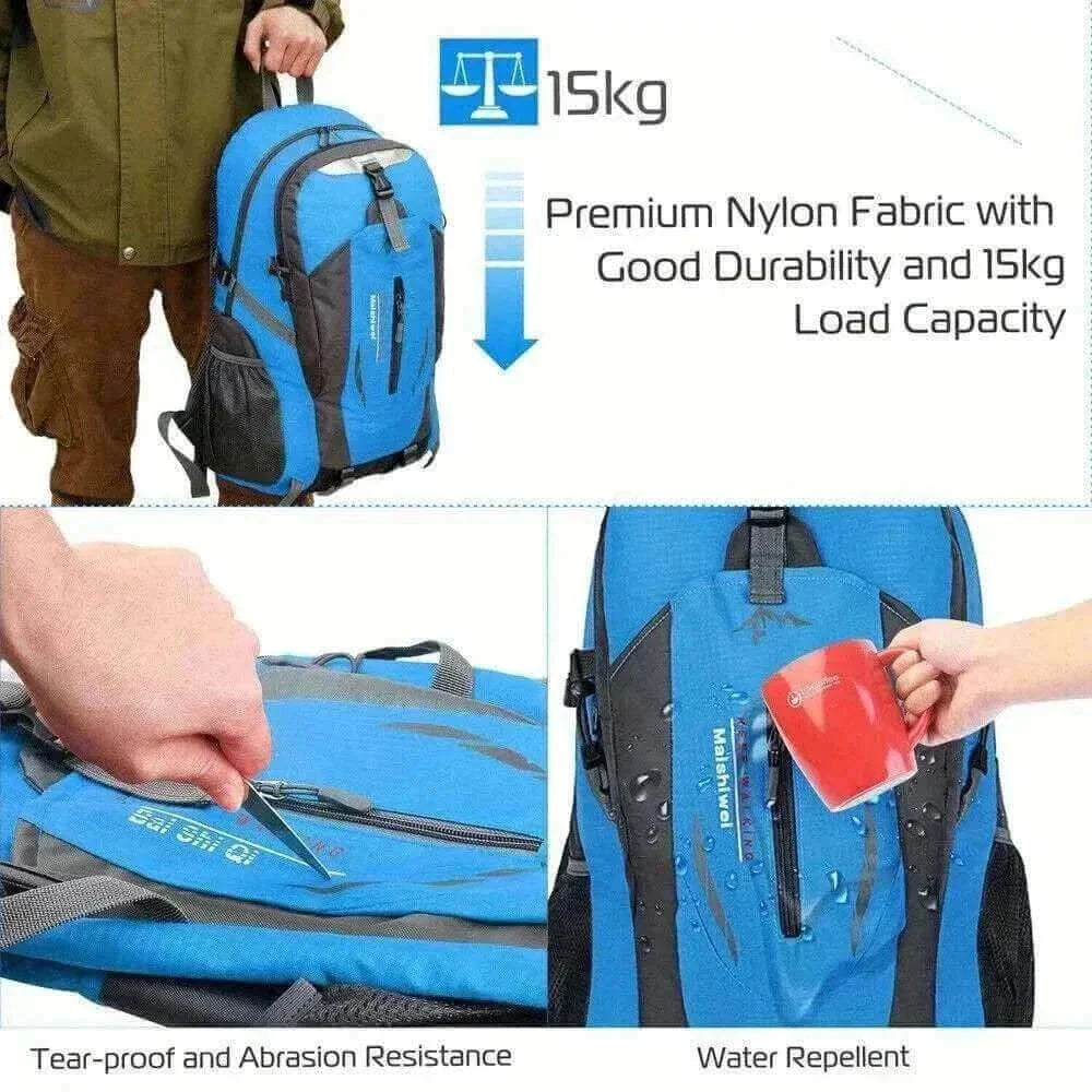 Outdoor backpack Premium Nylon Fabric with Good Durability 15kg Load Capacity , best travel backpack