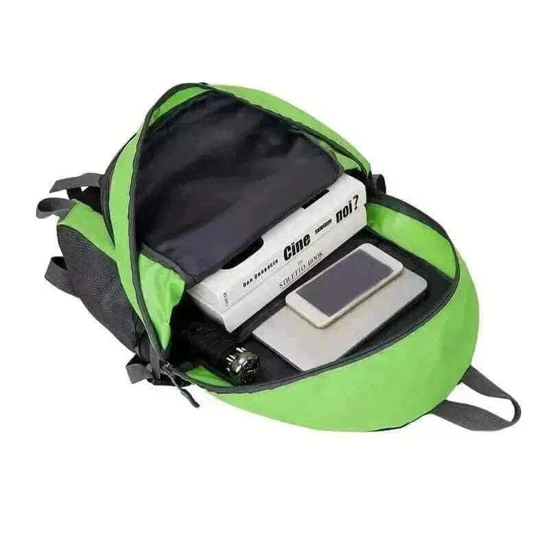 Outdoor Green Backpack Men's Large Capacity Travel 15kg inside view, best travel backpack