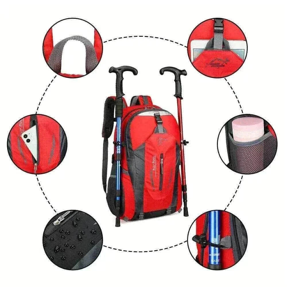 Outdoor Red Backpack Men's Large Capacity Travel 15kg Features pic , best travel backpack