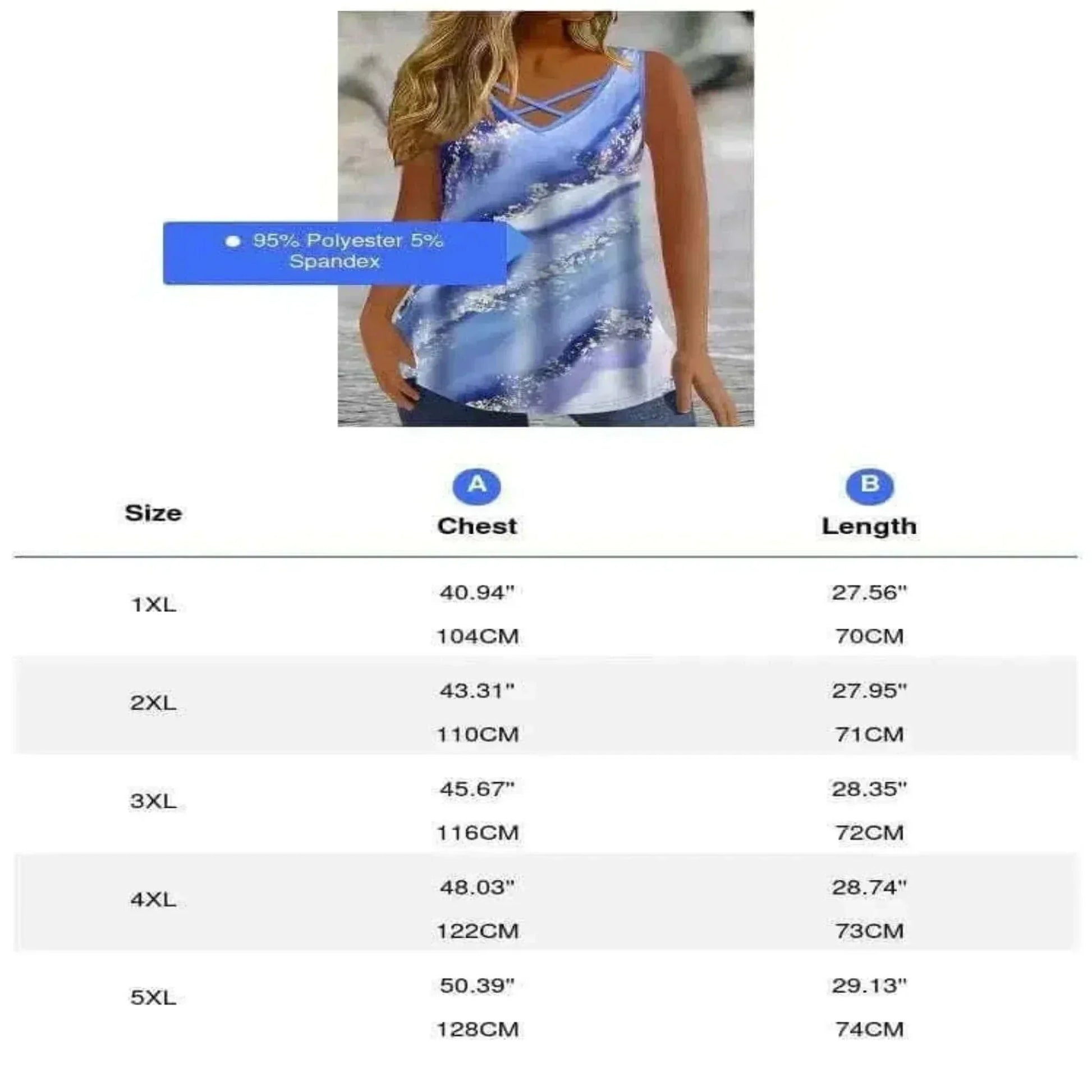 Plus Size Marble Print Tank Top Casual Criss Cross Sleeveless V Neck Top .ladies summer tops uk