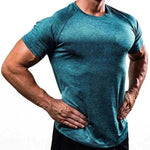 summer t-shirt for men-Men Muscle Shirts Bodybuilding Quick Dry Short Sleeve.