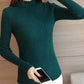 2025 Black Autumn Women Mock Neck Ruffles Sweater
