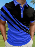 summer t-shirt for men-Fashion Striped Trend Men's Polos T-Shirts.