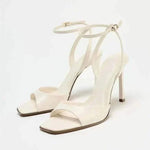 Heels- Elegant Ankle Strap High Heels Ladies Square Toe Fashion Party Dress Shoes Office Hollow Sexy Designer Brand Sandals Women Pumps.