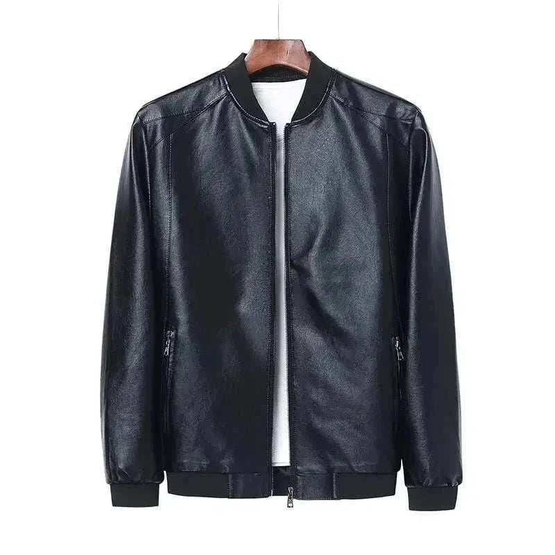  Men's Fashion Style Store 2024 Autumn New Men Black Biker PU Leather Coat Korean Fashion Men Pu Leather Jacket Trend Casual Fit Slim Baseball Clothes 8Xl
