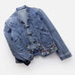 Women Jeans Jacket Butterfly Embroidery 2024 Women's Short Denim Jacket Spring And Autumn Cropped Chinese Style Retro Denim Coat