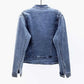 Women Jeans Jacket Butterfly Embroidery 2024 Women's Short Denim Jacket Spring And Autumn Cropped Chinese Style Retro Denim Coat