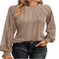Going Out Tops-Women's Round Neck Lantern Long Casual Top.