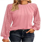 Going Out Tops-Women's Round Neck Lantern Long Casual Top.