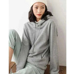 Ladies Hoodies-Women Hoodies 100% Cotton Spring Autumn Loose Long Sleeve.