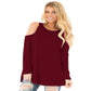 Going Out Tops  - Stitching Cold Shoulder Long Sleeves Spring Summer Tops.