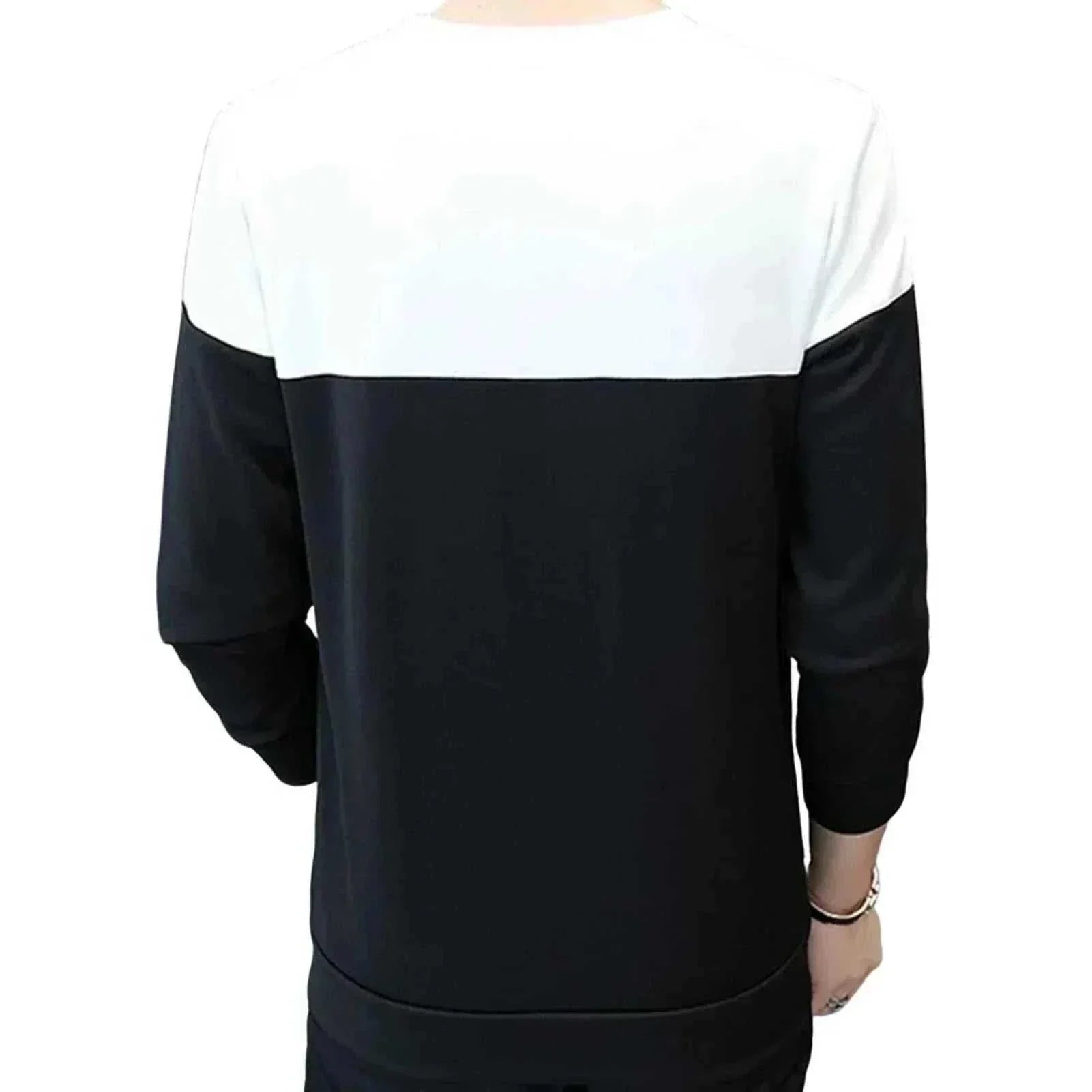 Men's Black  Autumn Long Sleeve Sweater Back View