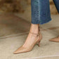 Heels- Heels Women 2025 Spring Solid Colors Pointed Medium Heels Fashion Elegant  Casual Shoes Party Sandals Pumps Talon Zapatos.