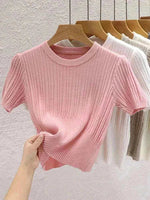 AOSSVIAO Summer Knit T-Shirt for Women|