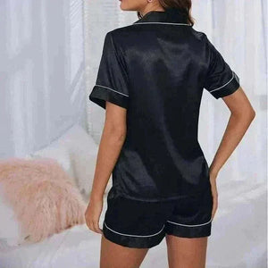 Women Wearing Black Wearing pyjama sets back View , pajamas for women uk
