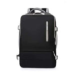 Travel Backpack Women Black Large Capacity Waterproof Anti-Theft Casual Front View