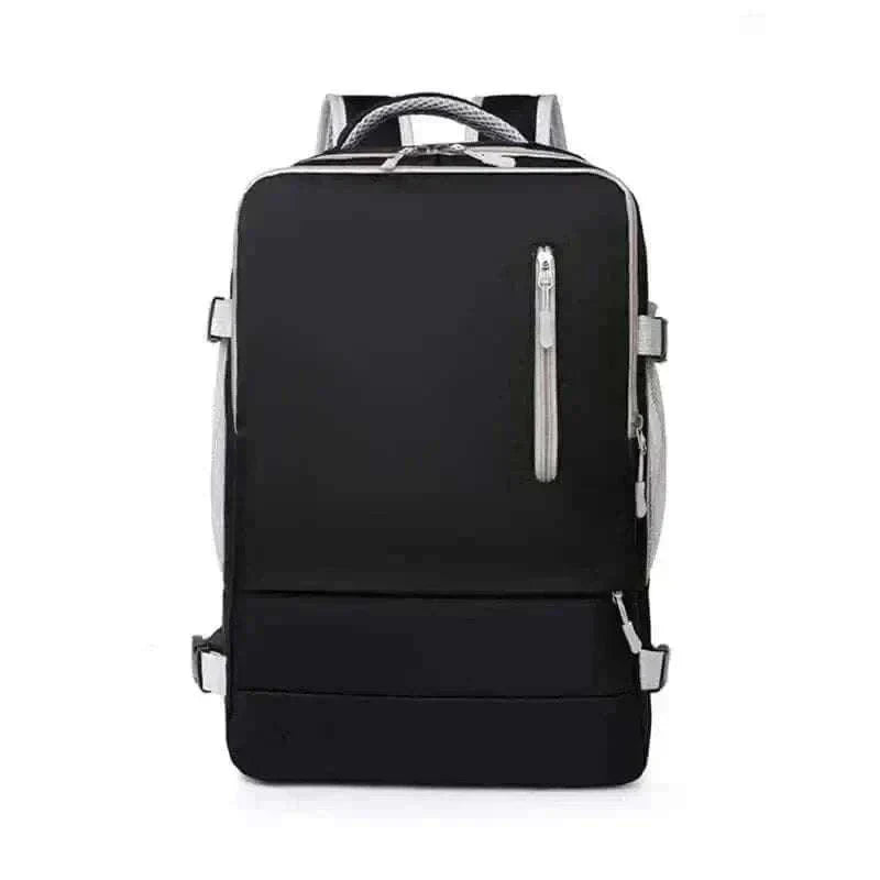 Travel Backpack Women Black Large Capacity Waterproof Anti-Theft Casual Front View