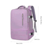 Travel Backpack Women Purple Large Capacity Waterproof Anti-Theft Casual Side View, travel bags for women