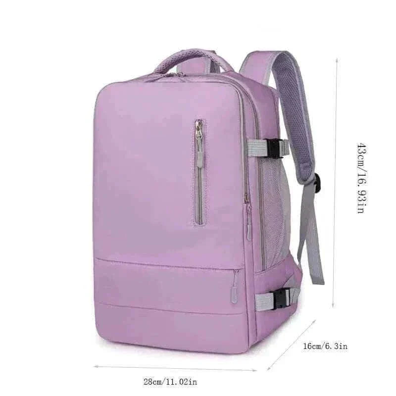 Travel Backpack Women Purple Large Capacity Waterproof Anti-Theft Casual Side View, travel bags for women