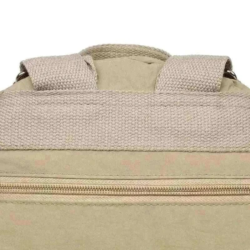 Trendy Women's Khaki Travel Backpack Lightweight Top View , travel bags for women