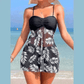Model in 2024 Tankini Swimsuit with Shorts Front View
